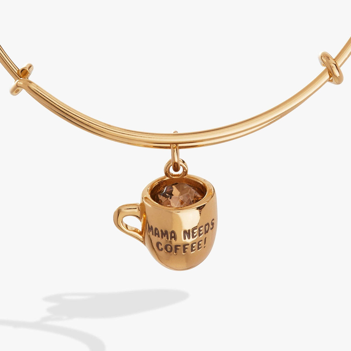 Alex and Ani 'Mama Needs Coffee' Mug Gold Charm Bangle Bracelet