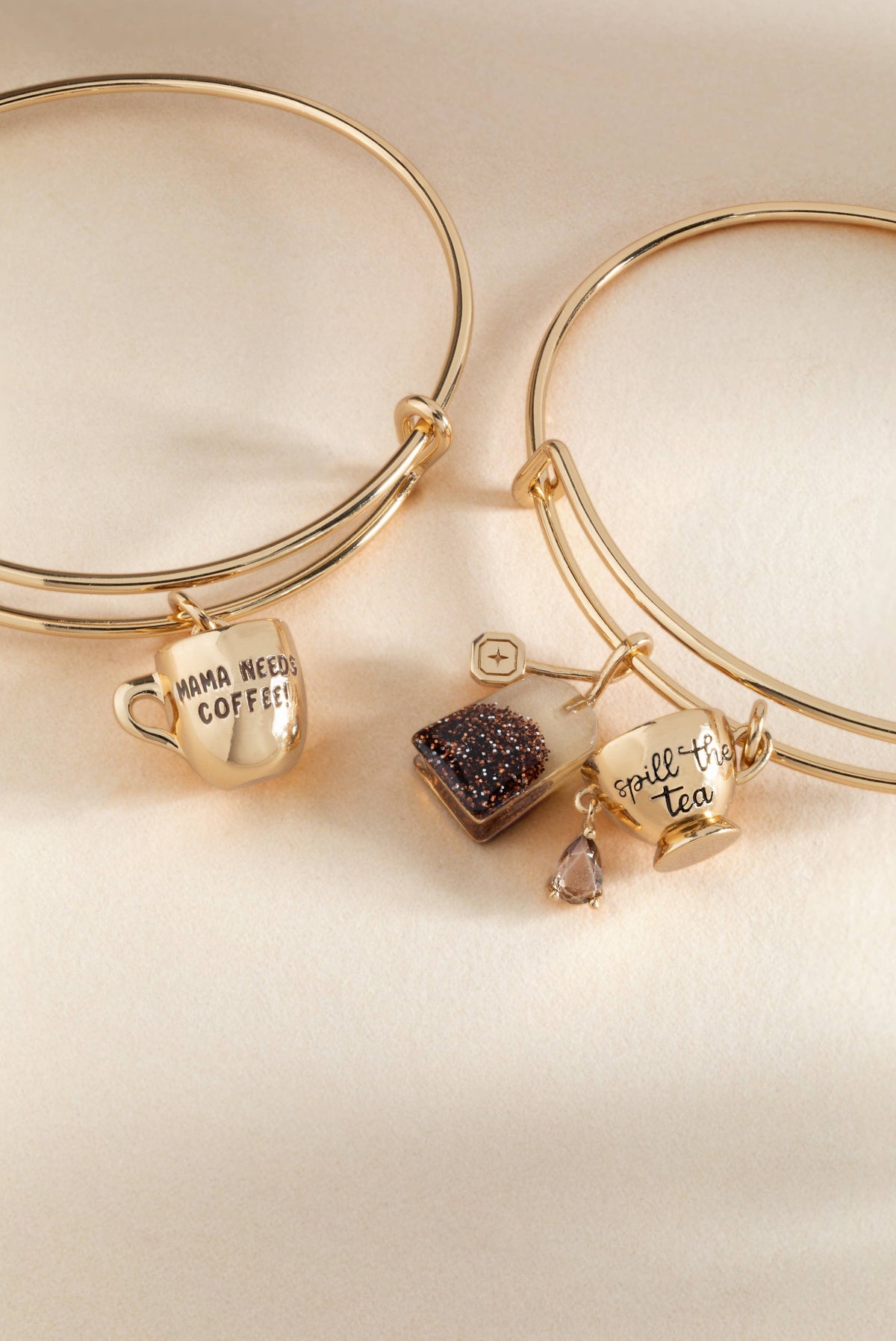 Alex and Ani 'Mama Needs Coffee' Mug Gold Charm Bangle Bracelet