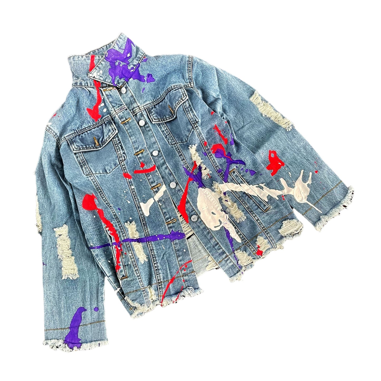 Wren + Glory Women's Splatter World Denim Jacket