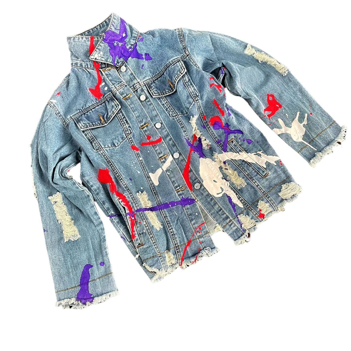 Wren + Glory Women's Splatter World Denim Jacket