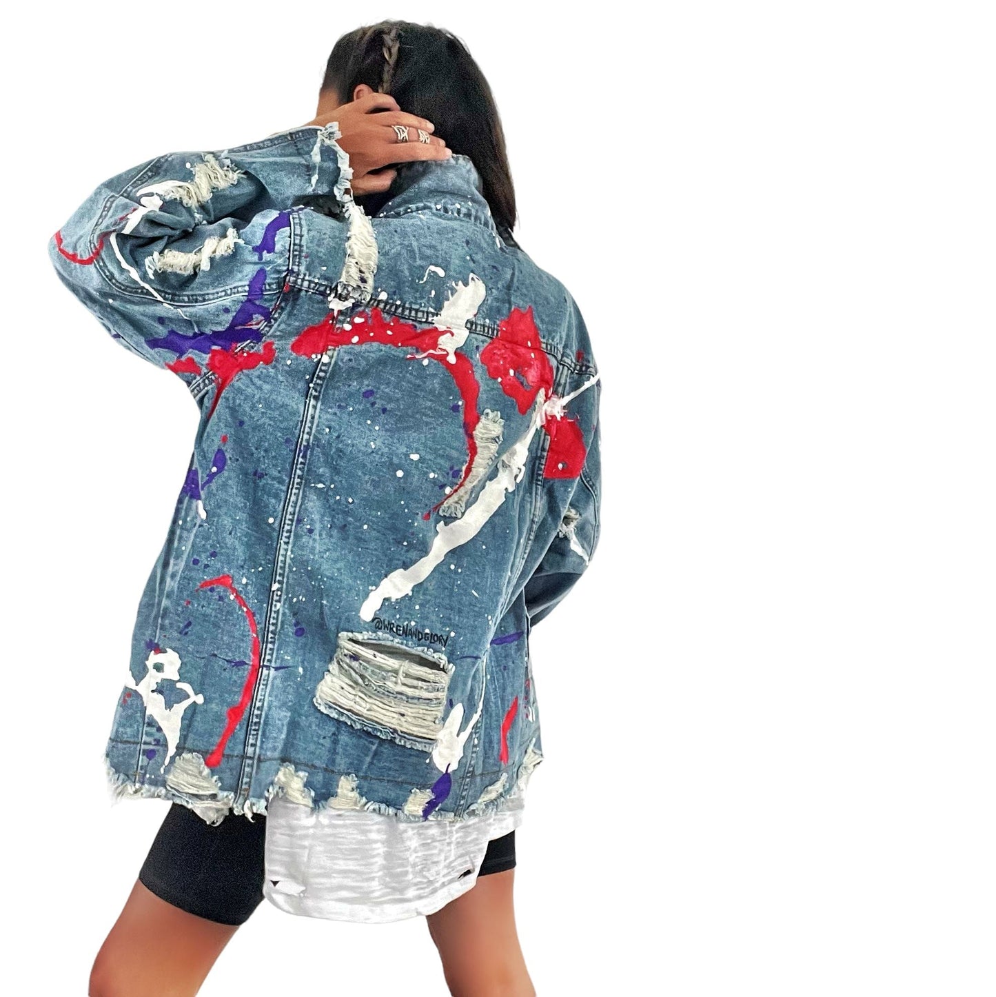 Wren + Glory Women's Splatter World Denim Jacket
