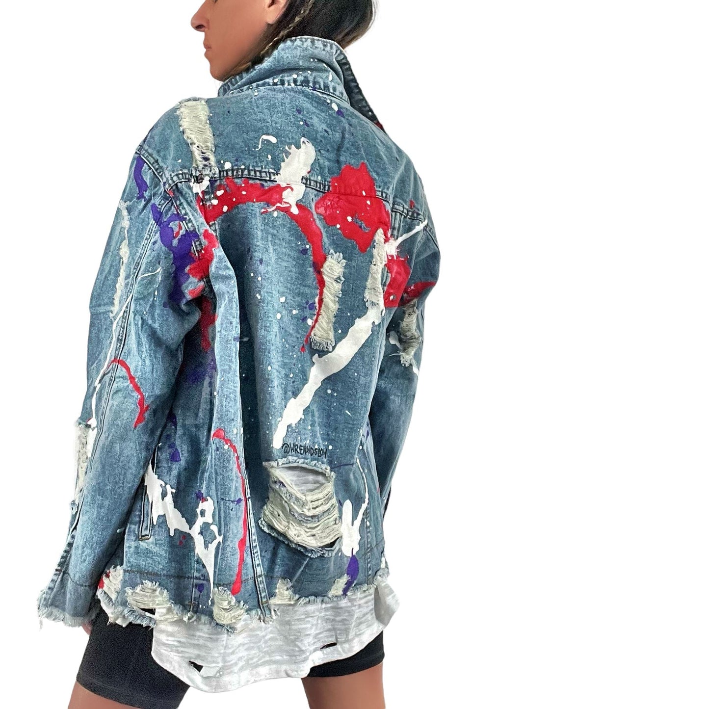 Wren + Glory Women's Splatter World Denim Jacket