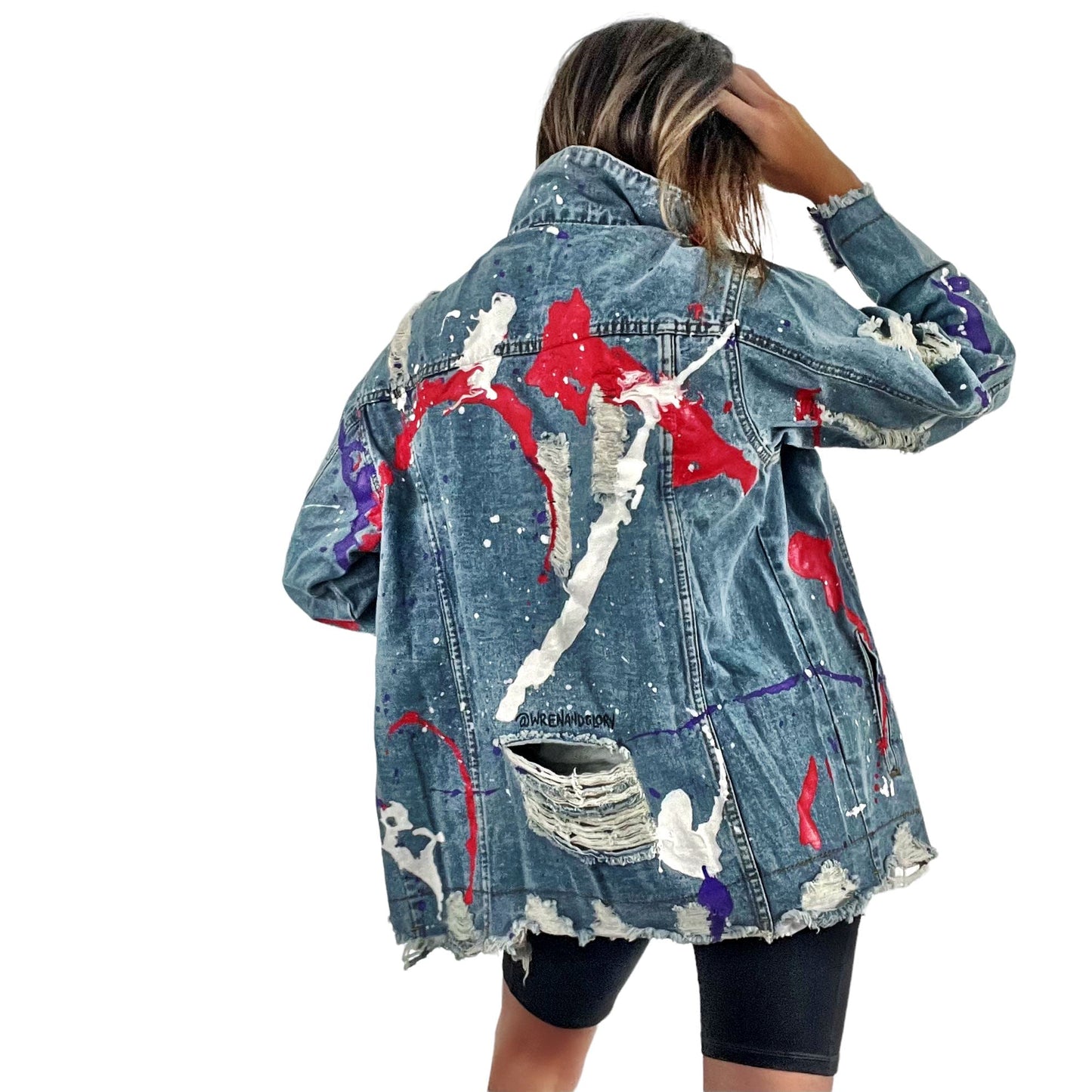 Wren + Glory Women's Splatter World Denim Jacket