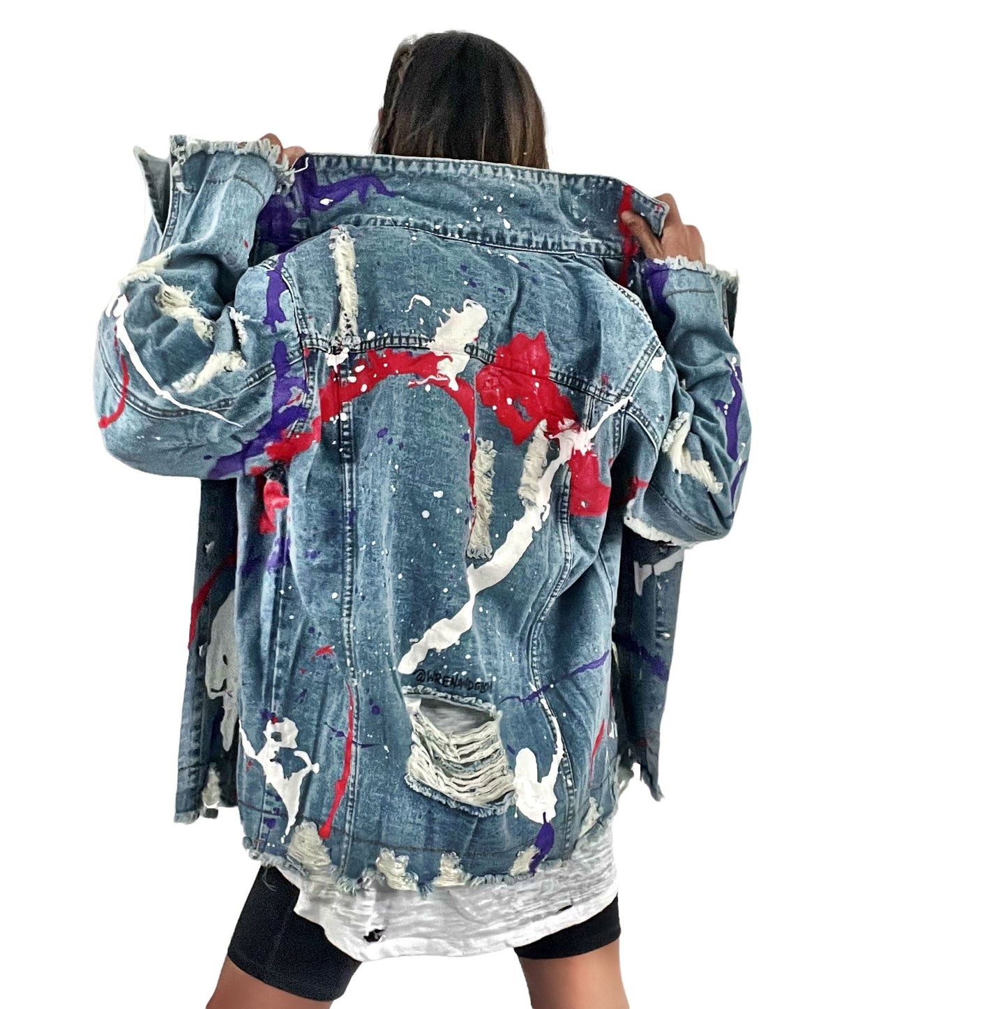 Wren + Glory Women's Splatter World Denim Jacket