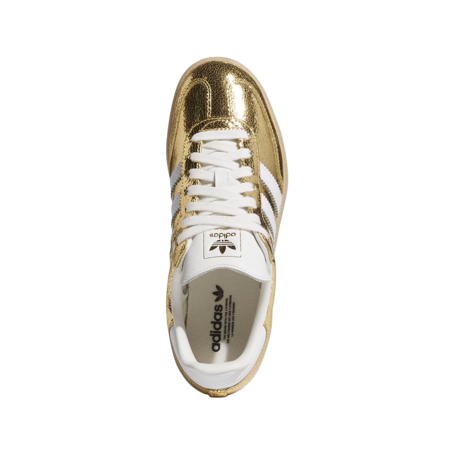 Women's Adidas Samba OG Gold Metallic Cracked Leather