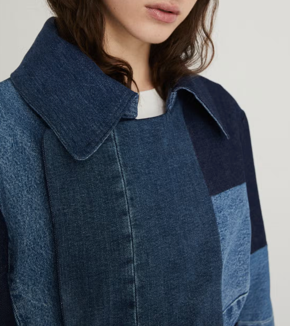 Infinit Denim Upcycled Denim Patchwork Trench Coat (PRE-ORDER)