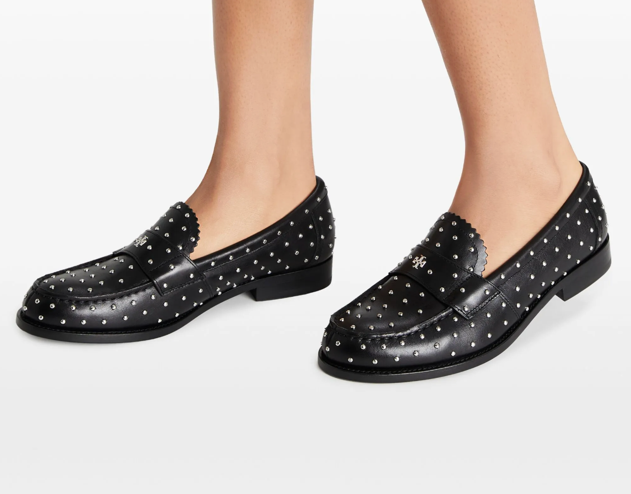 Tory Burch Women's Classic Studded Black Flat Loafer