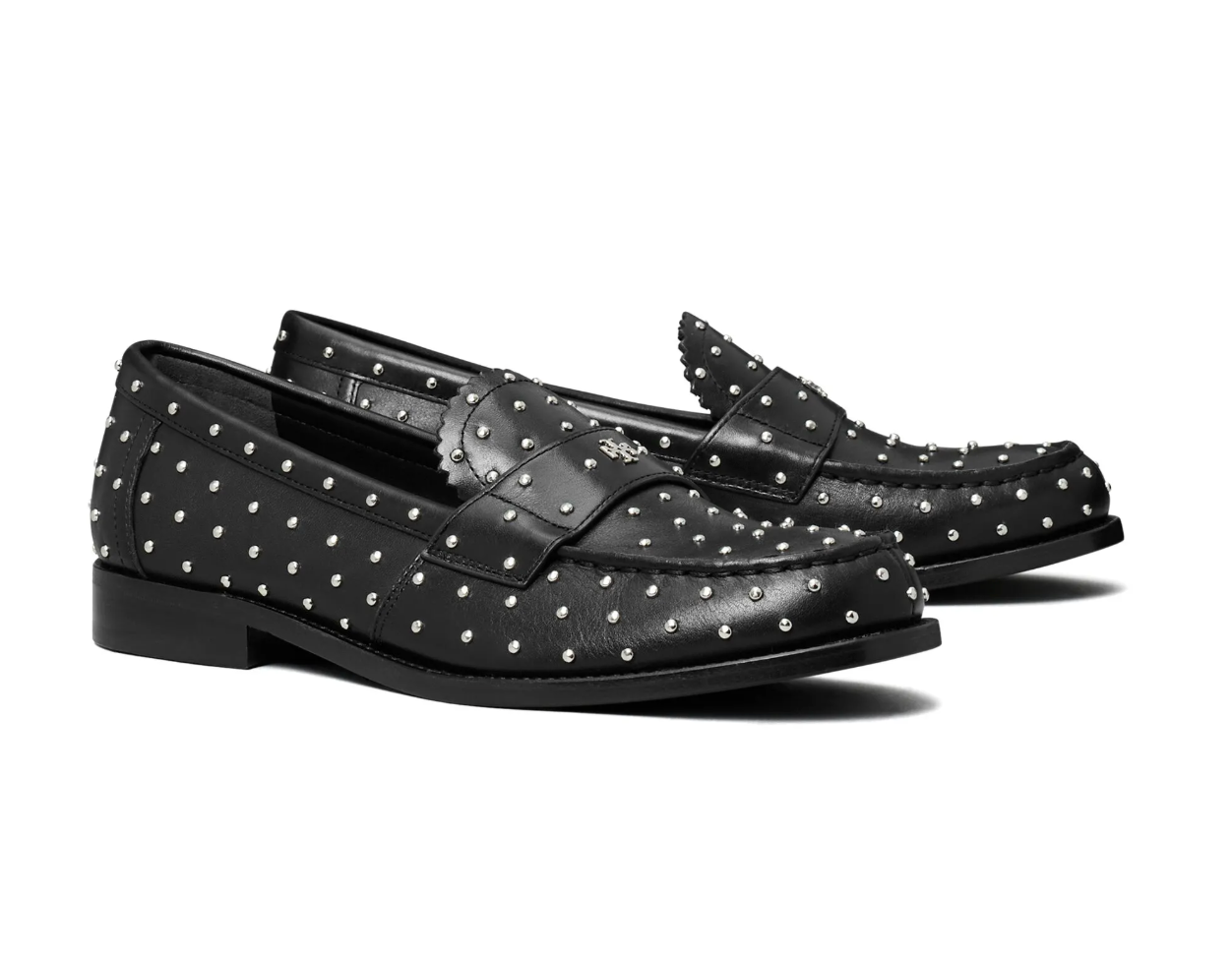 Tory Burch Women's Classic Studded Black Flat Loafer