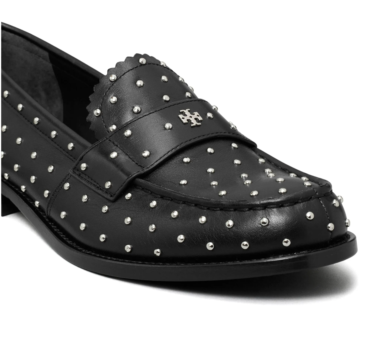Tory Burch Women's Classic Studded Black Flat Loafer
