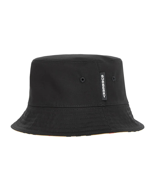 Burberry Beige & Black Reversible Cotton Bucket Hat