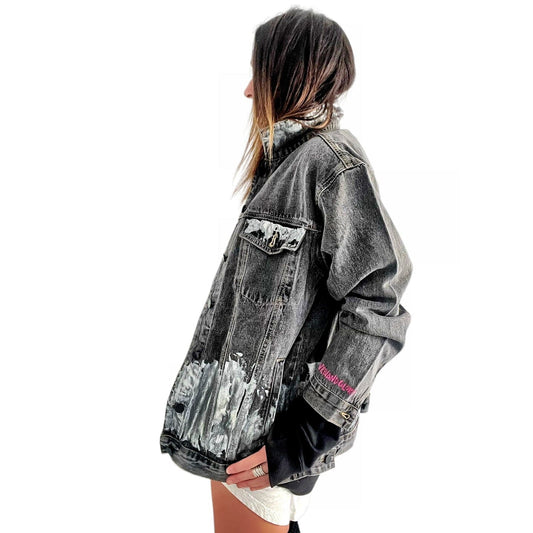 Wren + Glory Women's Beyond Silver Denim Jacket