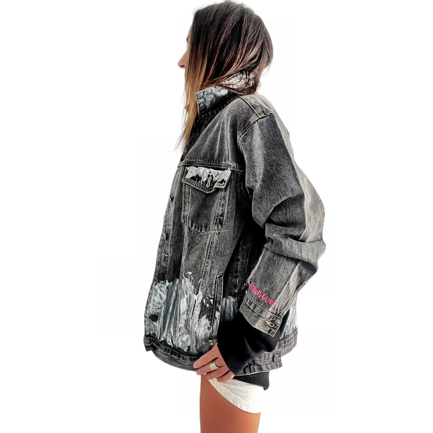 Wren + Glory Women's Beyond Silver Denim Jacket