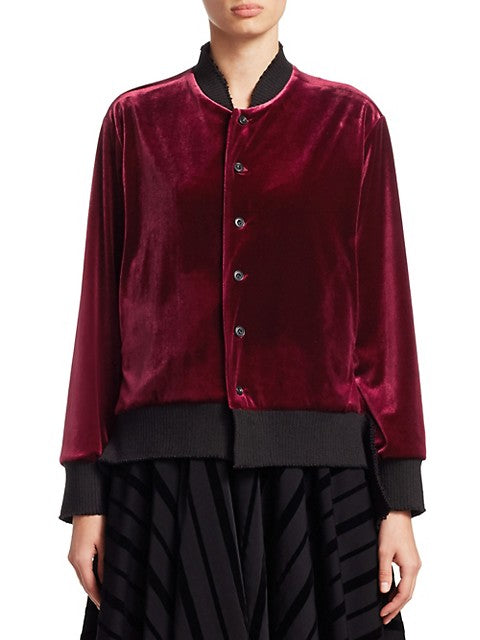 Nocturne #22 Velvet Long Bomber Jacket