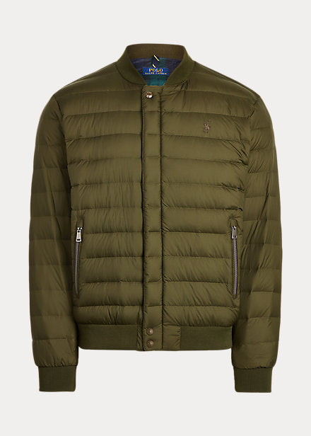Ralph Lauren Men Olive Packable Down Bomber Jacket
