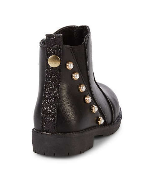 Nicole Miller Little Girl's Black Studded Booties