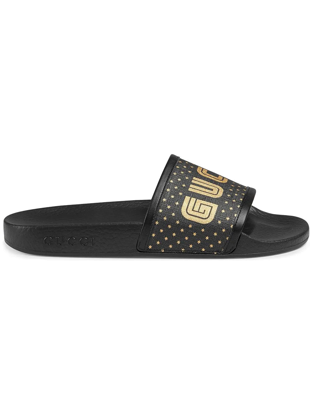 Gucci Women's Black Sega Logo 'Guccy' Pursuit Slides