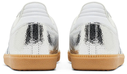 Women's Adidas Samba OG Silver Metallic Cracked Leather