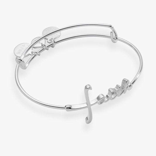 Alex and Ani Faith In-Line Silver Bangle Bracelet