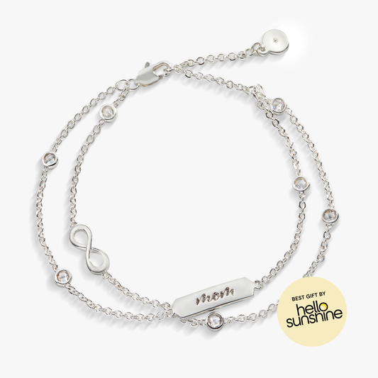 Alex and Ani Mom Infinity Chain Double Silver Strand Bracelet