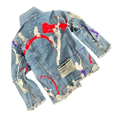 Wren + Glory Women's Splatter World Denim Jacket