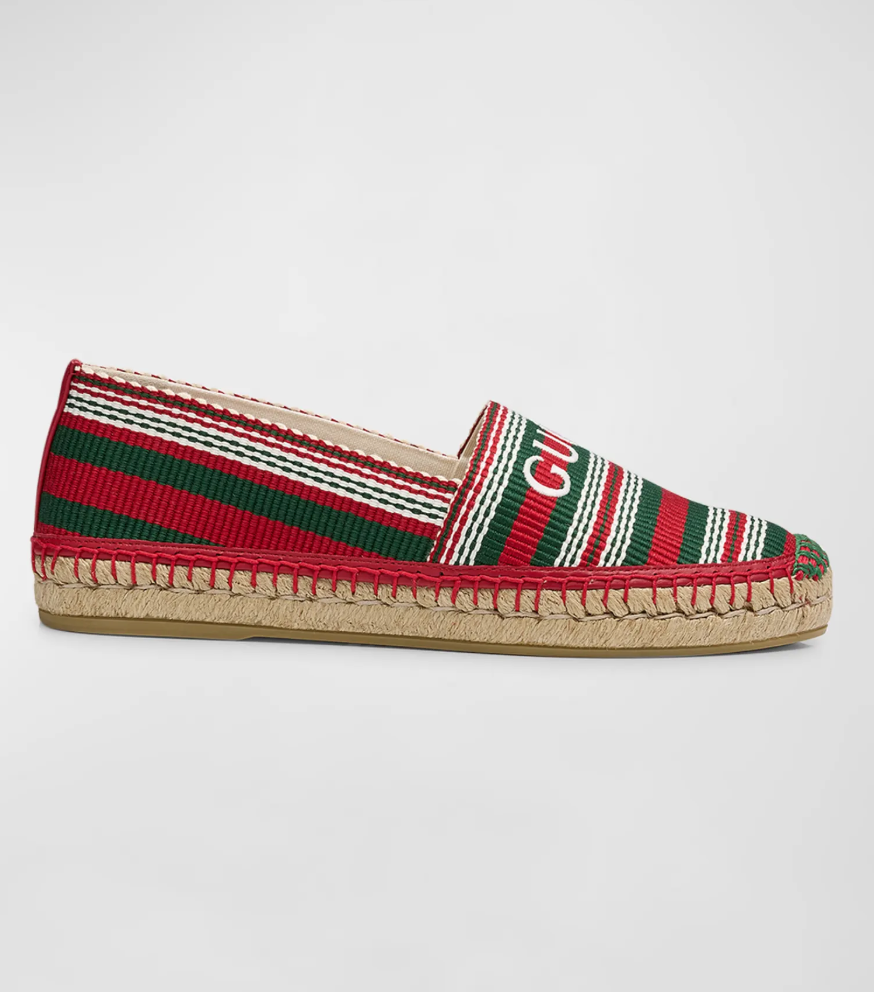 Gucci Women's Logo Embroidered Espadrille Flats