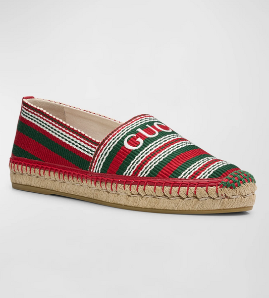 Gucci Women's Logo Embroidered Espadrille Flats