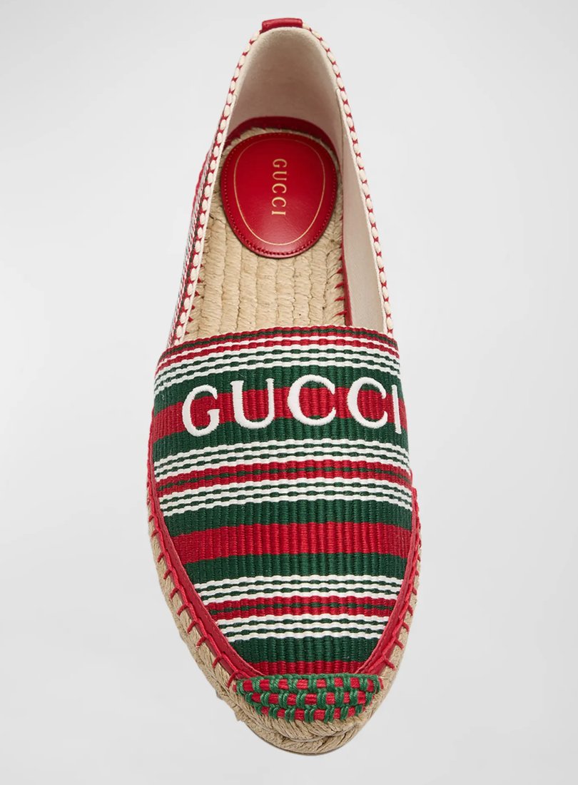 Gucci Women's Logo Embroidered Espadrille Flats