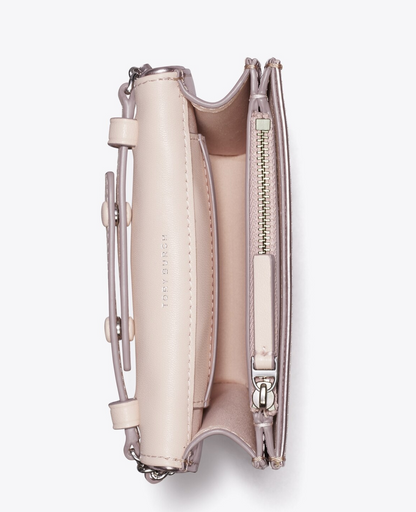 Tory Burch Fleming Mini Metallic Square Quilt Crossbody Bag