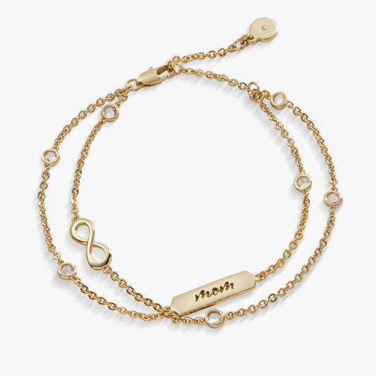 Alex and Ani Mom Infinity Chain Double Gold Strand Bracelet