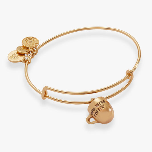 Alex and Ani 'Mama Needs Coffee' Mug Gold Charm Bangle Bracelet