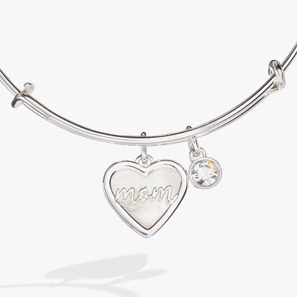 Alex and Ani Silver Mom Mother of Pearl Bangle Bracelet