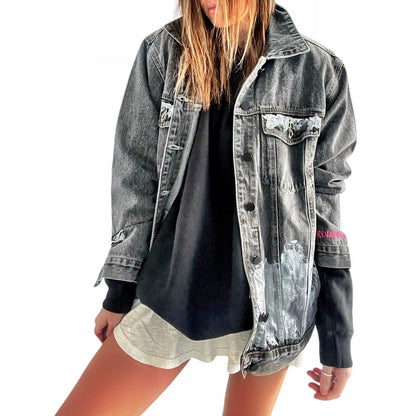 Wren + Glory Women's Beyond Silver Denim Jacket