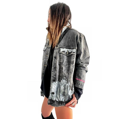 Wren + Glory Women's Beyond Silver Denim Jacket