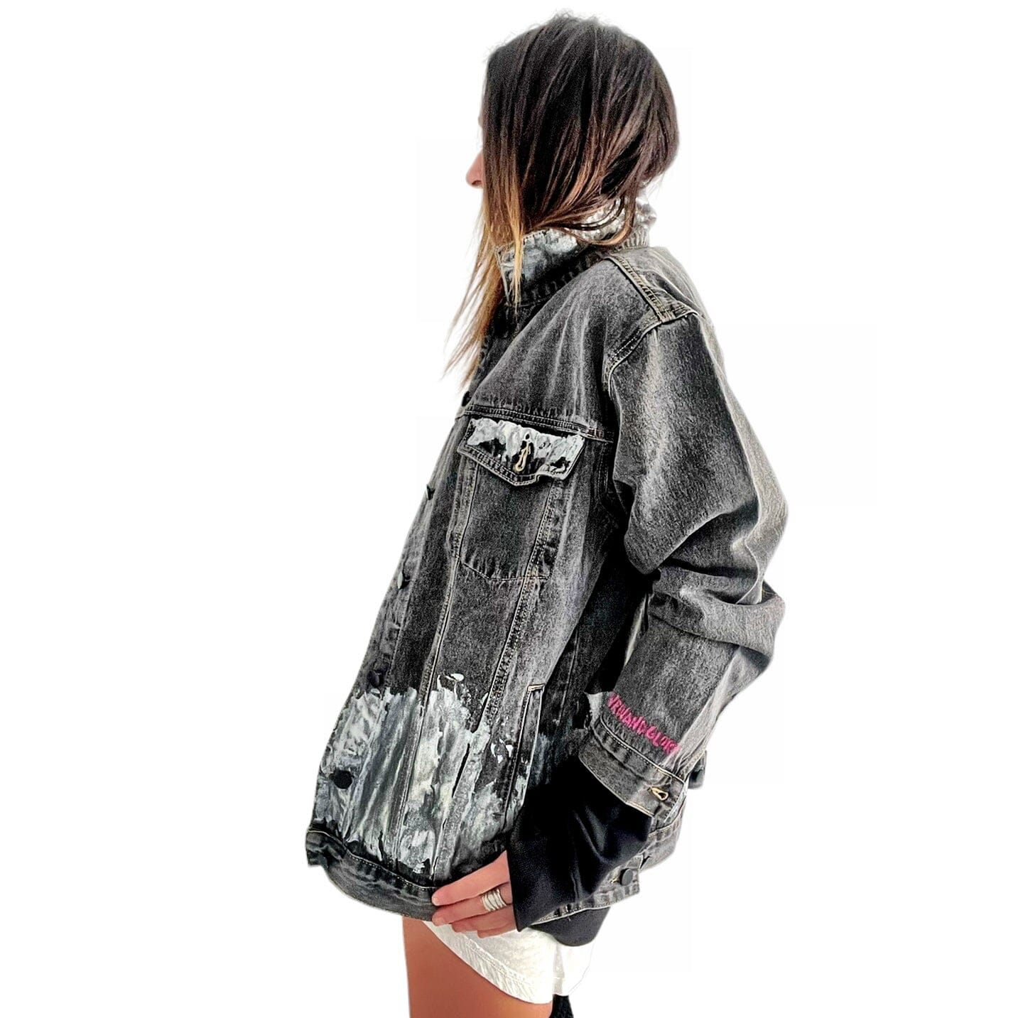 Wren + Glory Women's Beyond Silver Denim Jacket