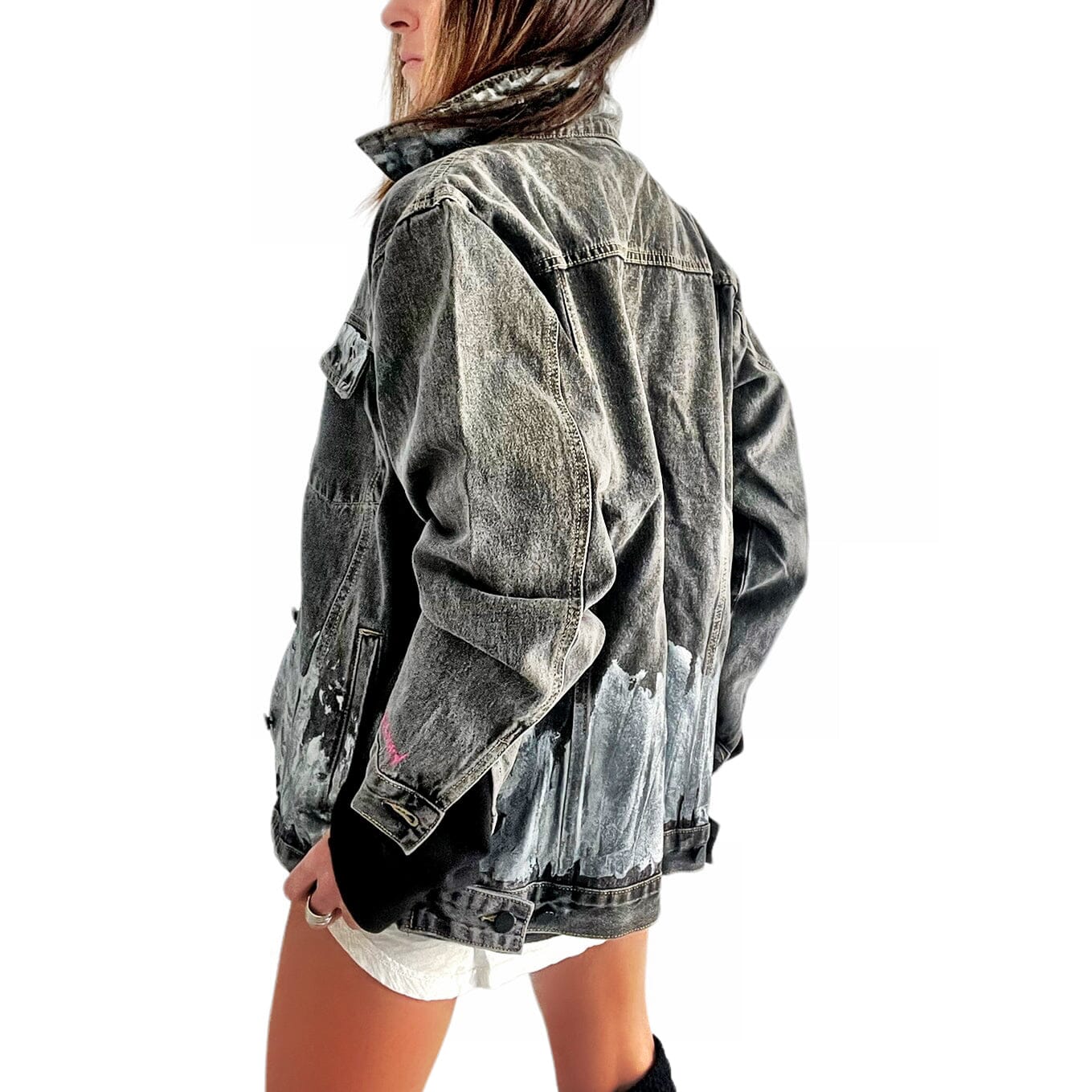 Wren + Glory Women's Beyond Silver Denim Jacket