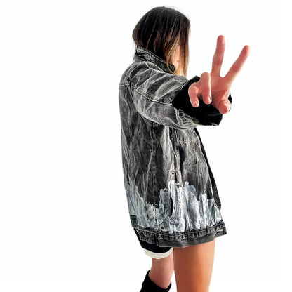 Wren + Glory Women's Beyond Silver Denim Jacket