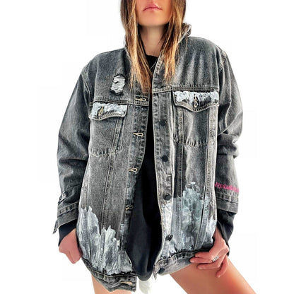 Wren + Glory Women's Beyond Silver Denim Jacket