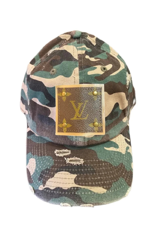 LV Patch Up-Cycled Women's Camouflage Cap