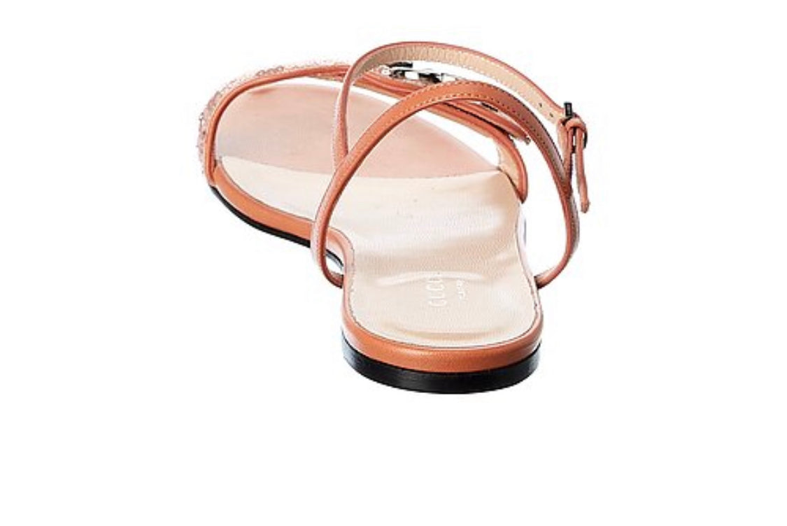Gucci Women's GG Marmont Sequin & Leather Plaque Strap Sandal