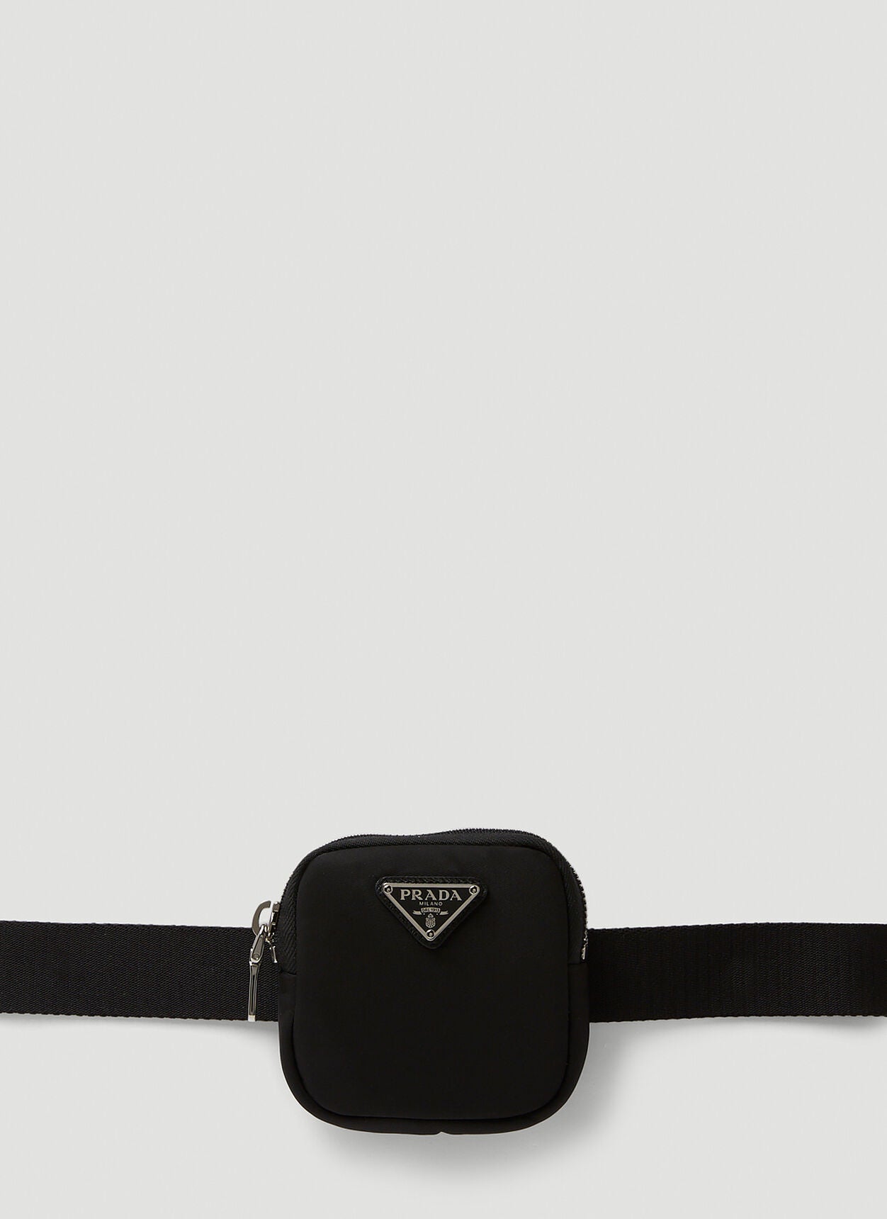 Prada black 2025 nylon logo pouch